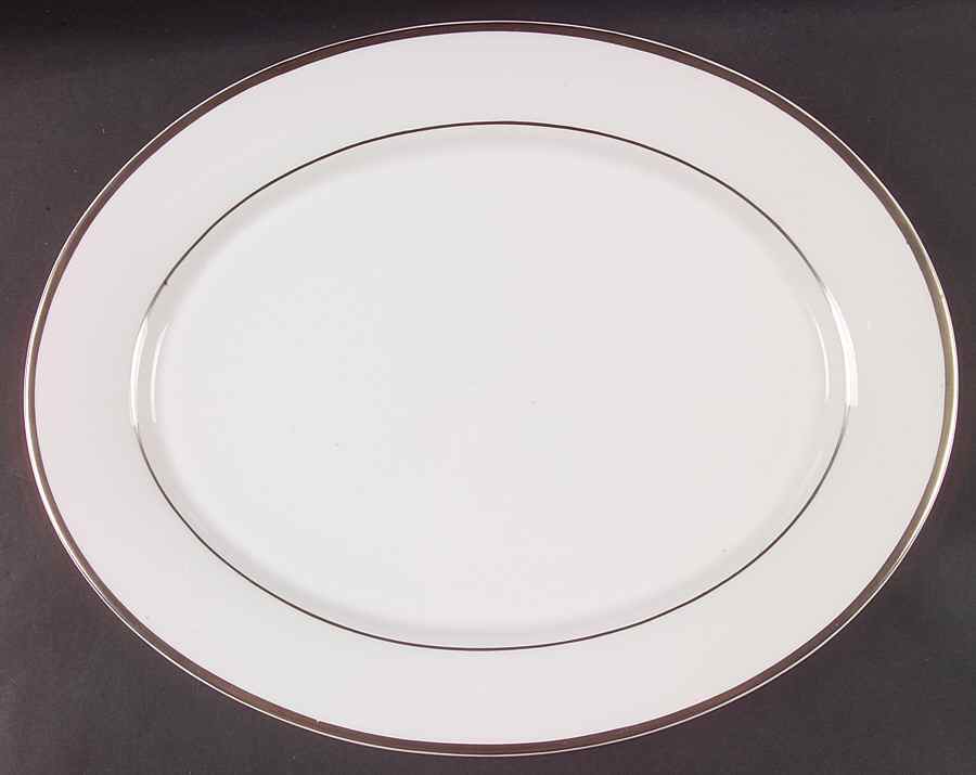 Silver Eternity 15" Oval Serving Platter by Spode-1