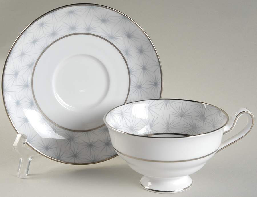 Silver Mist Footed Cup & Saucer Set by Spode-1