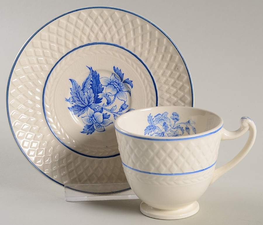 Camilla Blue (Mansard Shape) Footed Demitasse Cup & Saucer Set by Spode-1