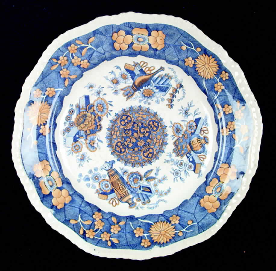 Trophies Blue and Yellow Dinner Plate by Spode-1