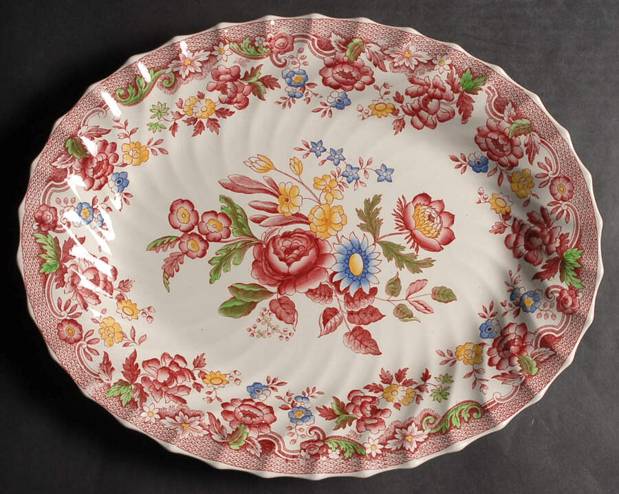 Spode's Bouquet 14" Oval Serving Platter by Spode-1