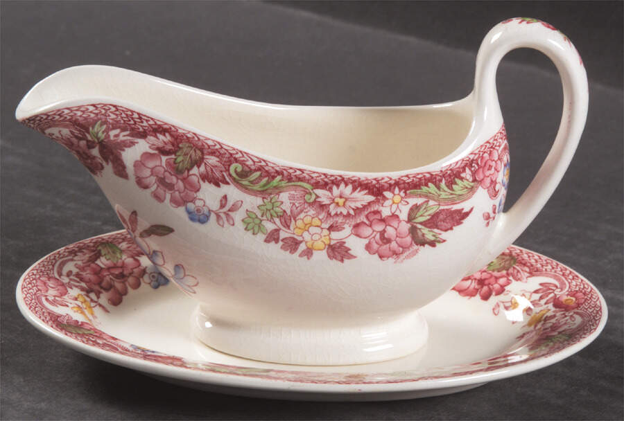Spode's Bouquet Individual Gravy Boat & Plate by Spode-1