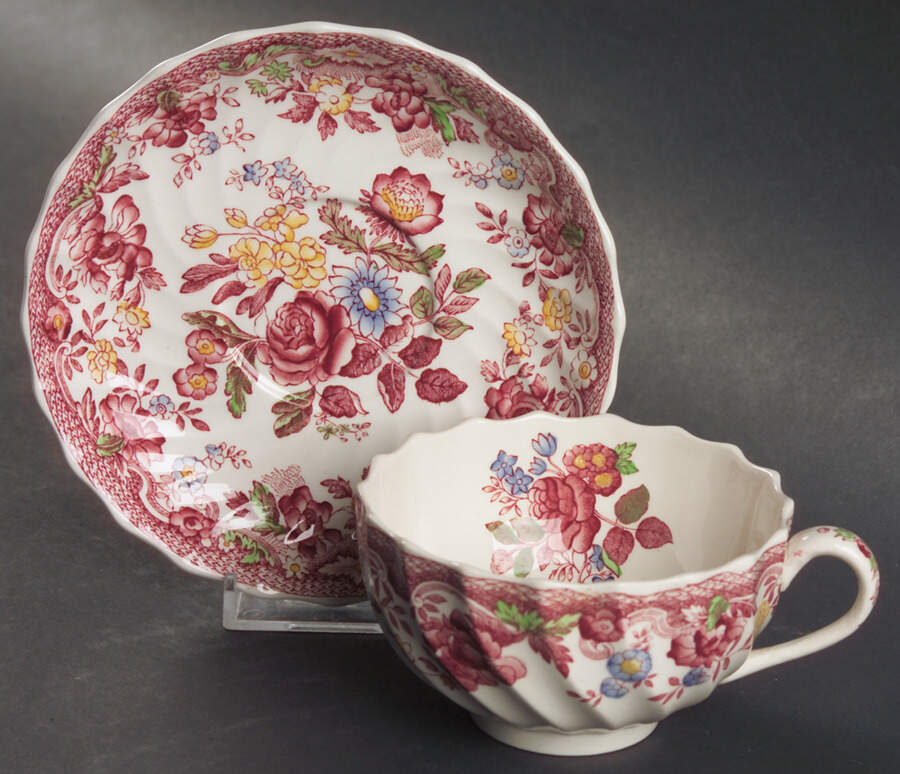 Spode's Bouquet Flat Cup & Saucer Set by Spode-1