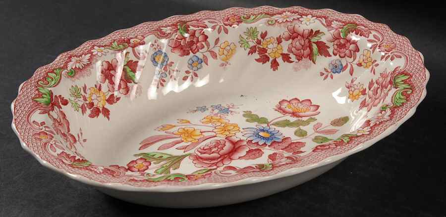 Spode's Bouquet 9" Oval Vegetable Bowl by Spode-1