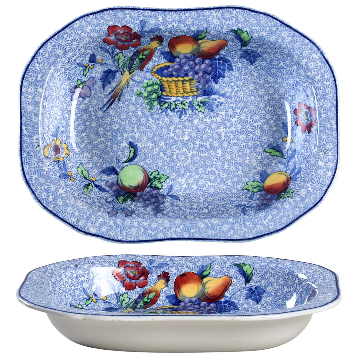 Spode's George III Blue 9" Oval Vegetable Bowl by Spode-1