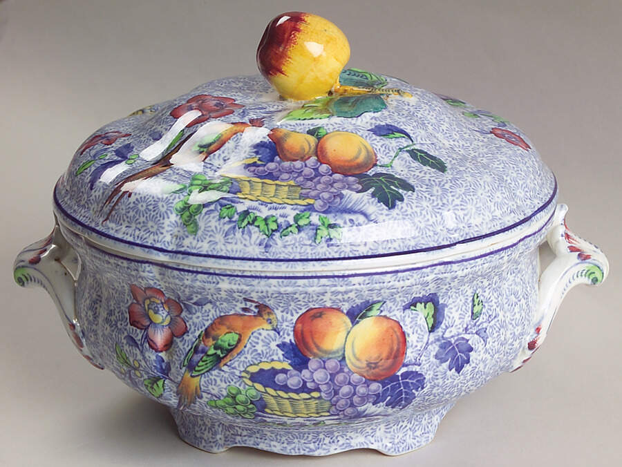 Spode's George III Blue Round Covered Vegetable by Spode-1