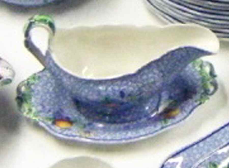 Spode's George III Blue Gravy Boat & Underplate by Spode-1