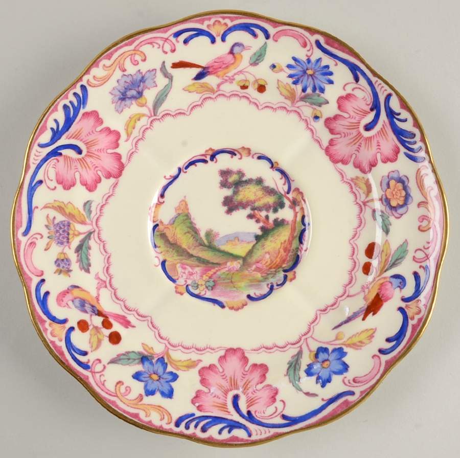 Spode's Gobelin (Scalloped, Gold Trim) Saucer for Cream Soup Bowl by Spode-1