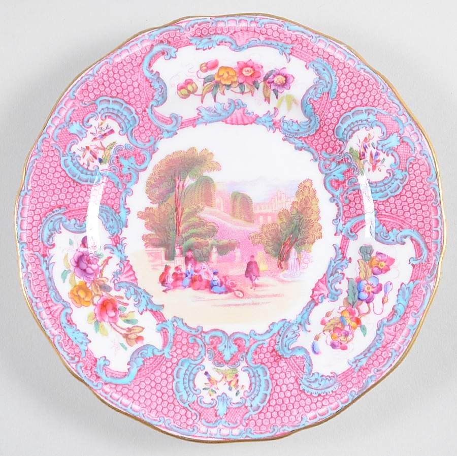 Spode's Queen Mary (Pink and Blue) Bread & Butter Plate by Spode-1