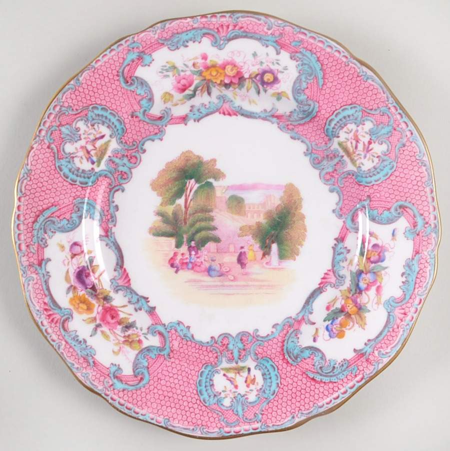 Spode's Queen Mary (Pink and Blue) Salad Plate by Spode-1