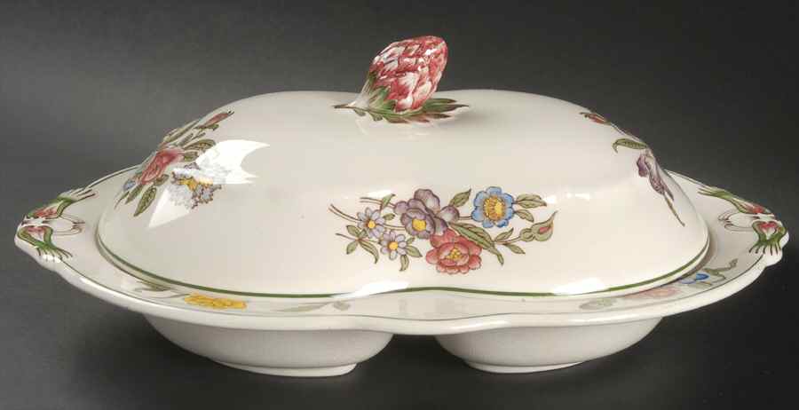 Springtime Round Covered Divided Vegetable by Spode-1