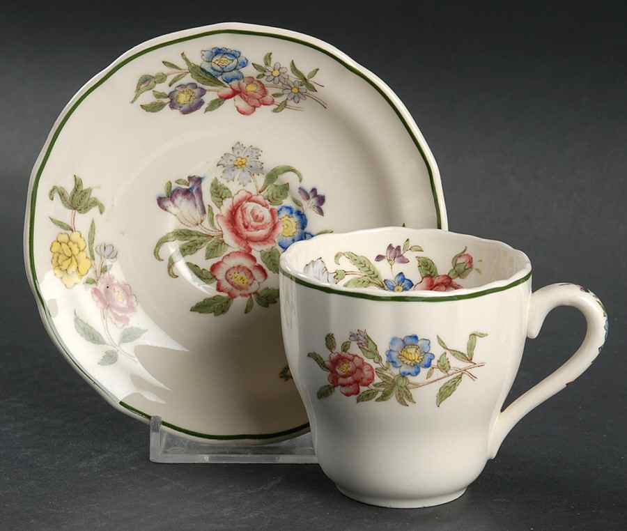 Springtime Flat Demitasse Cup & Saucer Set by Spode-1