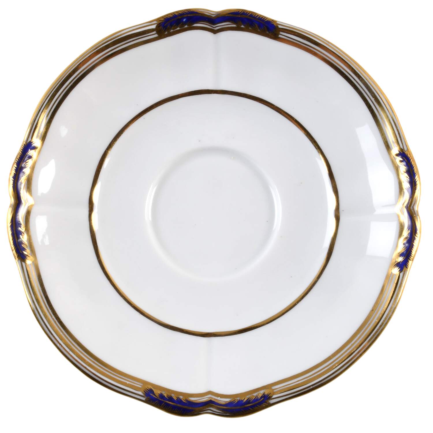 Stafford Blue Leaf Saucer for Oversized Cup by Spode-1