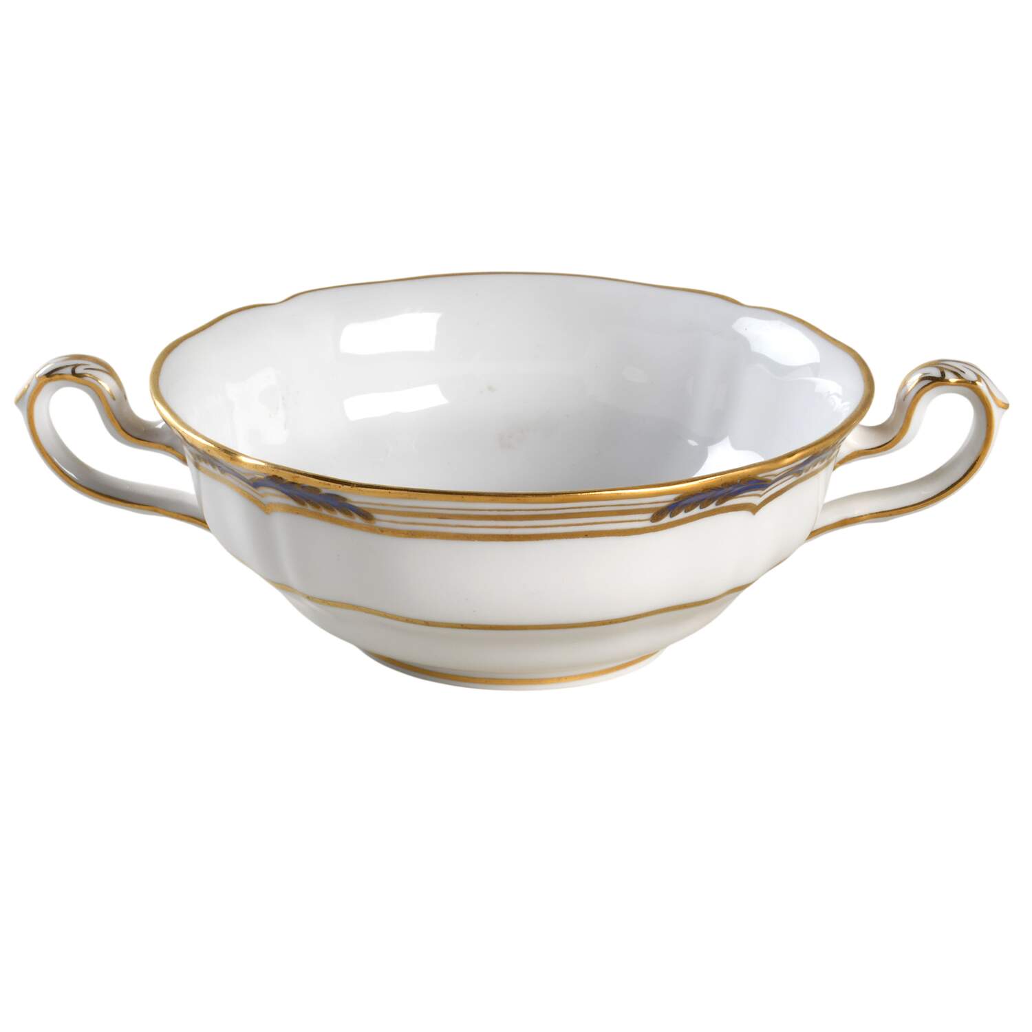 Stafford Blue Leaf Footed Cream Soup Bowl by Spode-1