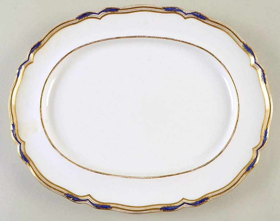 Stafford Blue Leaf 13" Oval Serving Platter by Spode-1