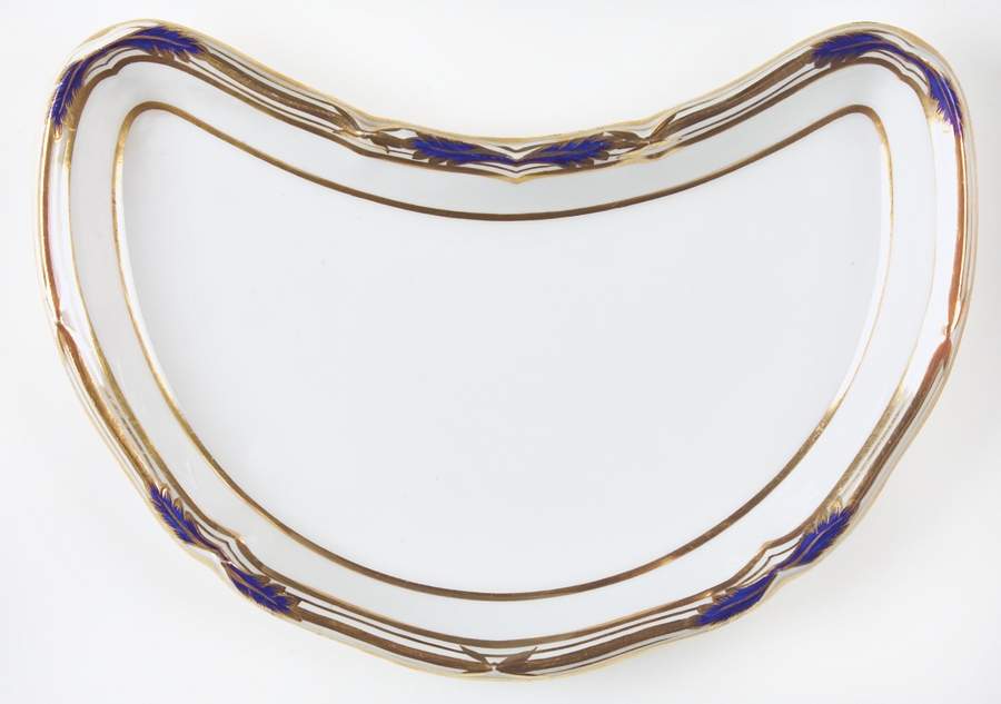 Stafford Blue Leaf Crescent Salad Plate by Spode-1