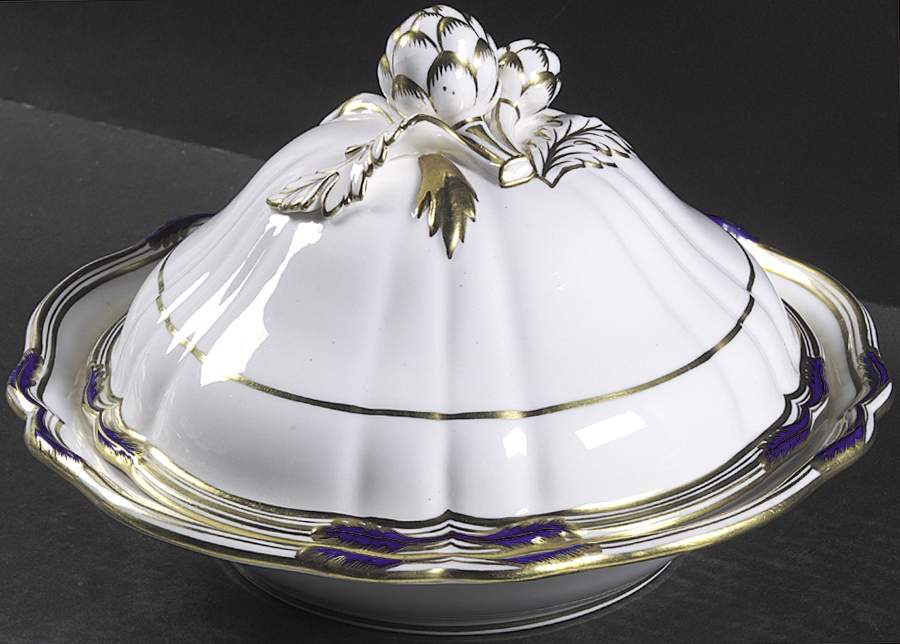 Stafford Blue Leaf Round Covered Vegetable by Spode-1