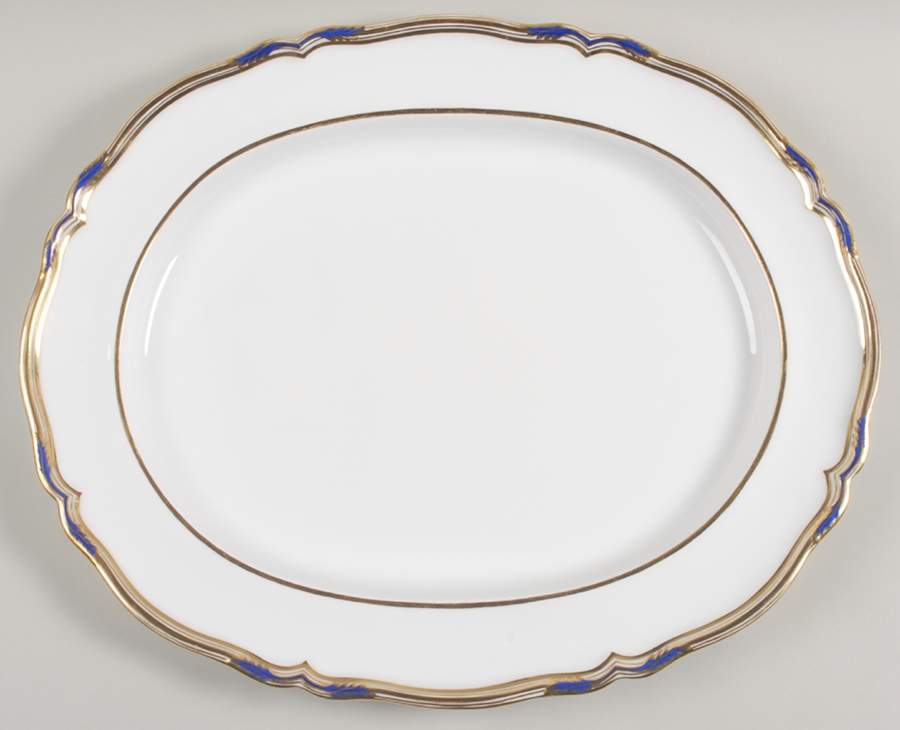 Stafford Blue Leaf 17" Oval Serving Platter by Spode-1