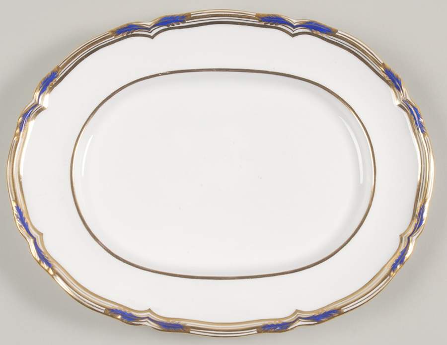 Stafford Blue Leaf 11" Oval Serving Platter by Spode-1