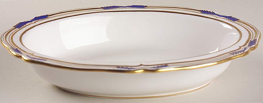 Stafford Blue Leaf 9" Oval Vegetable Bowl by Spode-1