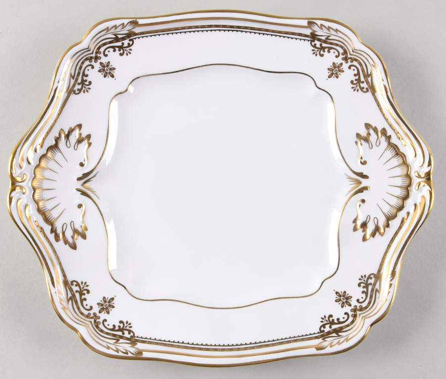 Stafford White Square Handled Cake Plate by Spode-1