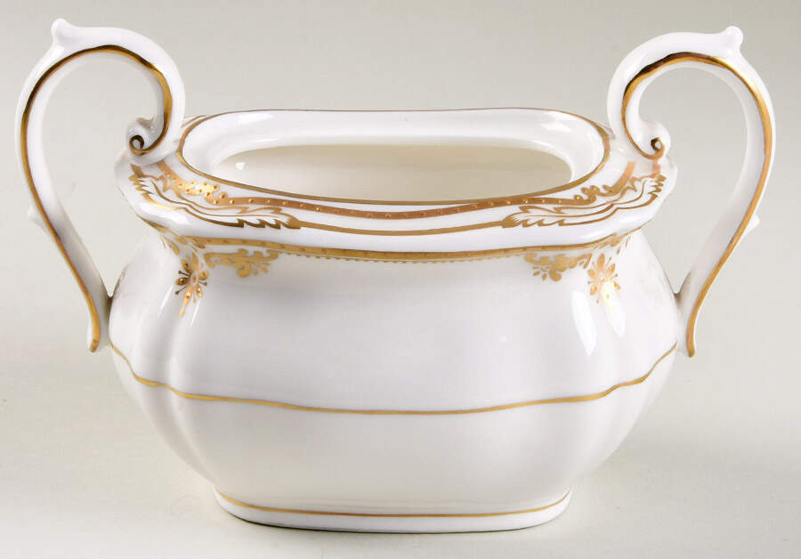 Stafford White Sugar Bowl No Lid by Spode-1