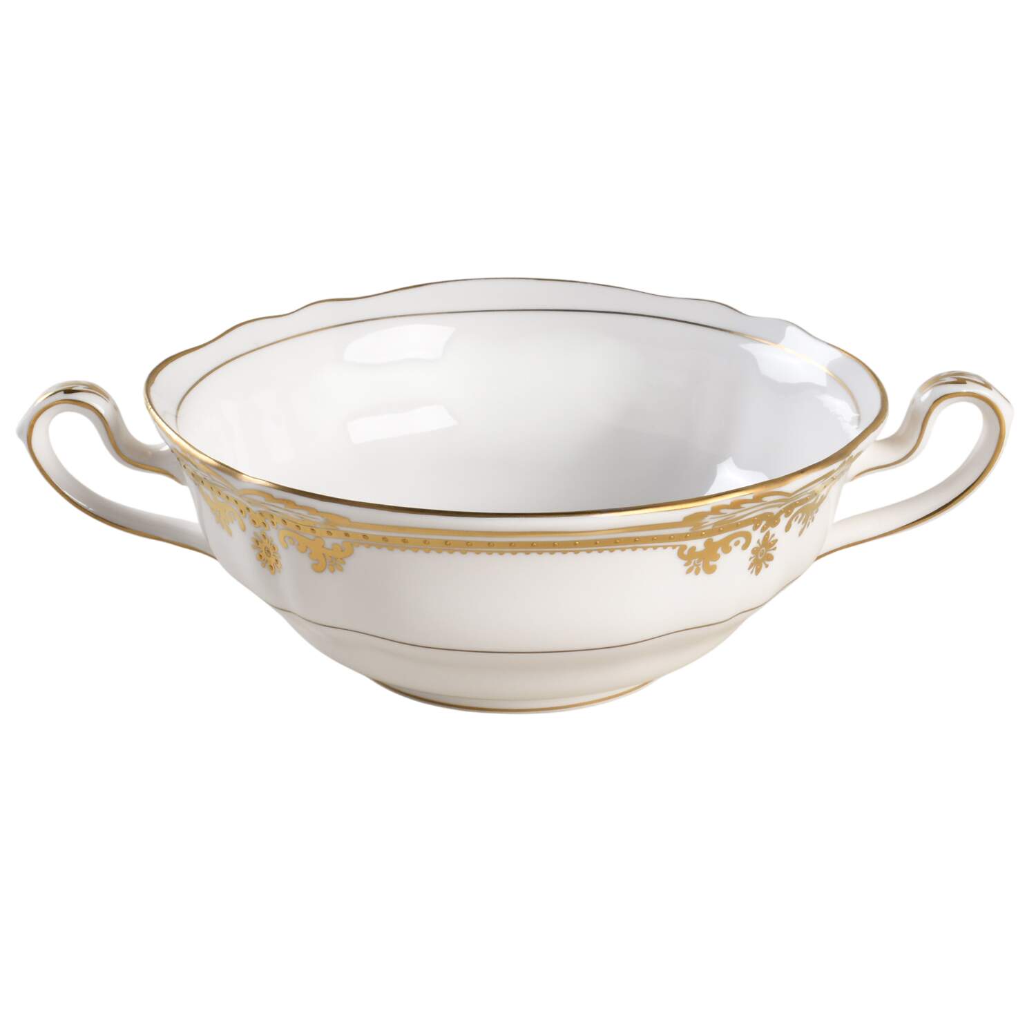 Stafford White Flat Cream Soup Bowl by Spode-1