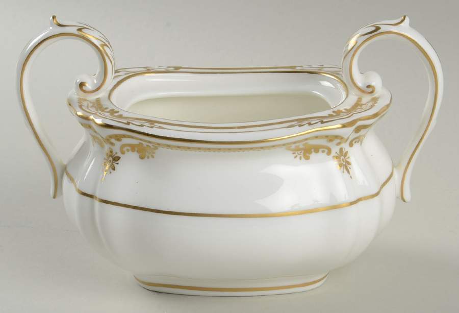 Stafford White Sugar Bowl No Lid by Spode-1