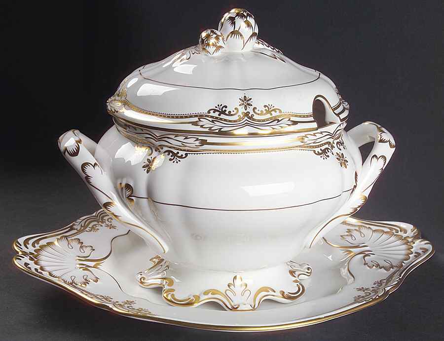 Stafford White Tureen & Lid w/Underplate by Spode-1