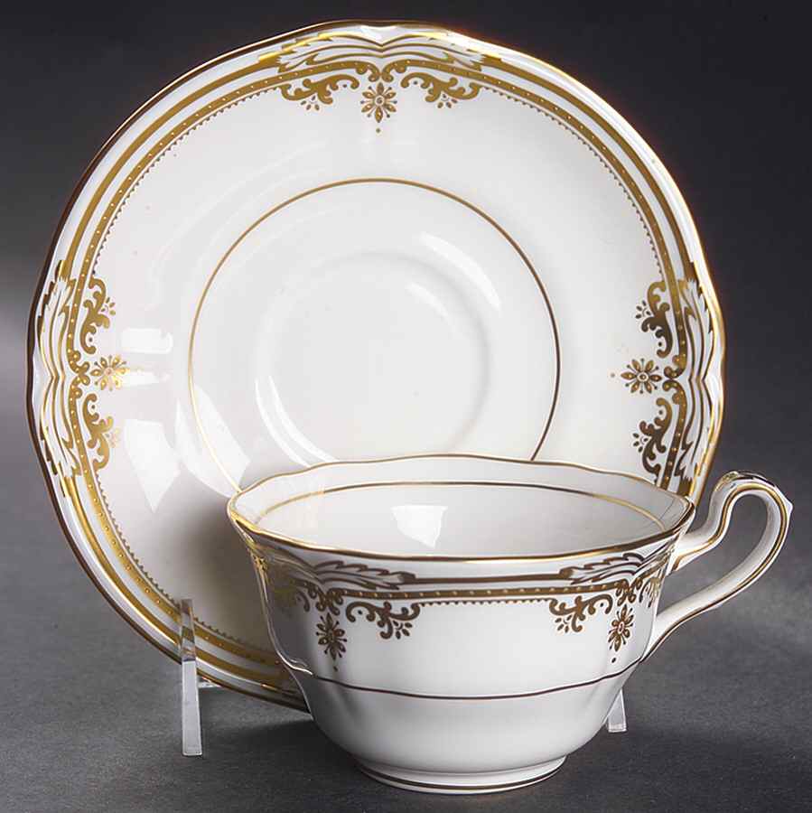 Stafford White Flat Cup & Saucer Set by Spode-1