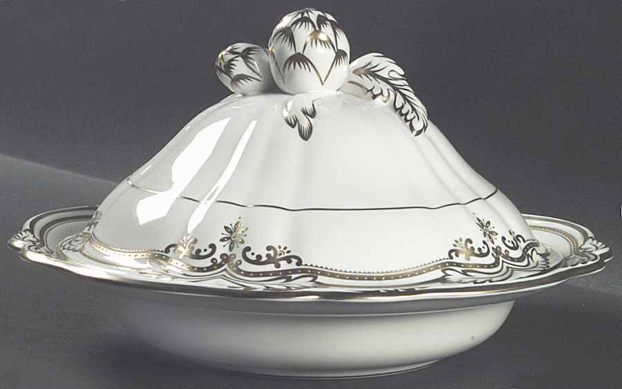 Stafford White Round Covered Vegetable by Spode-1