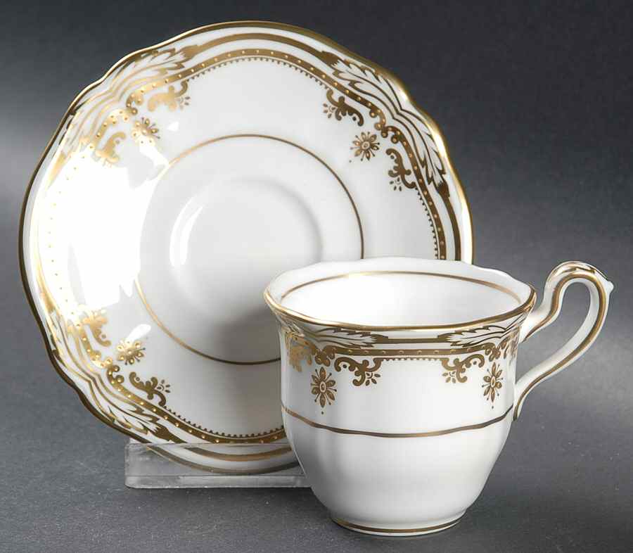 Stafford White Flat Demitasse Cup & Saucer Set by Spode-1