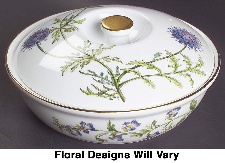 Stafford Flowers 1qt Round Oven To Table Covered Casserole by Spode-1
