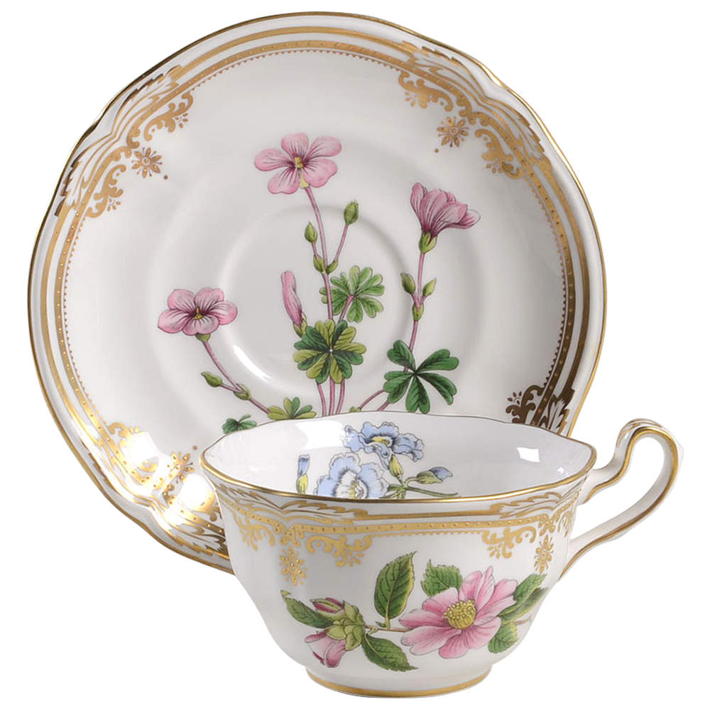 Stafford Flowers Flat Cup & Saucer Set by Spode-1