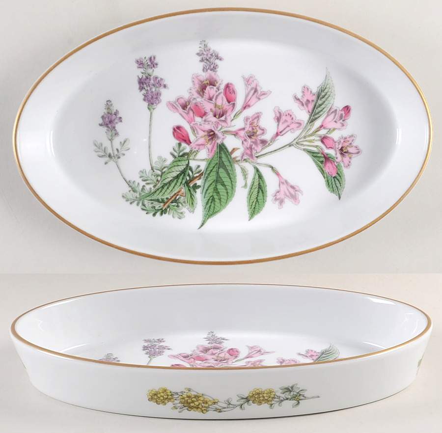 Stafford Flowers 12" Oval Baker Oven To Table by Spode-1