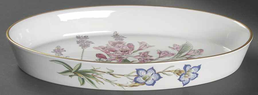 Stafford Flowers 12" Oval Baker Oven To Table by Spode-1