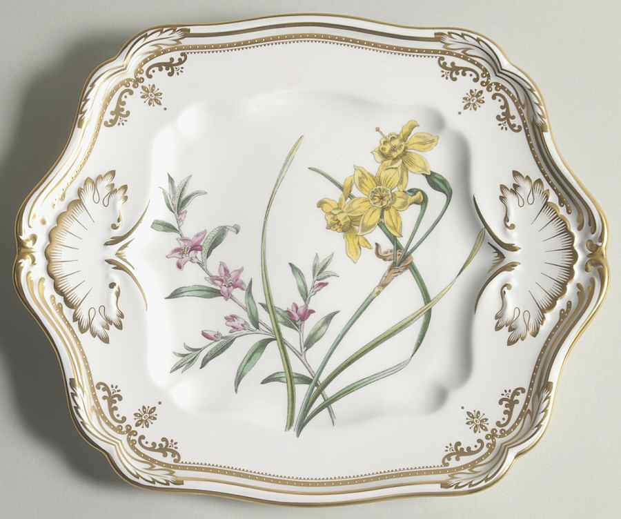 Stafford Flowers Square Handled Cake Plate by Spode-1