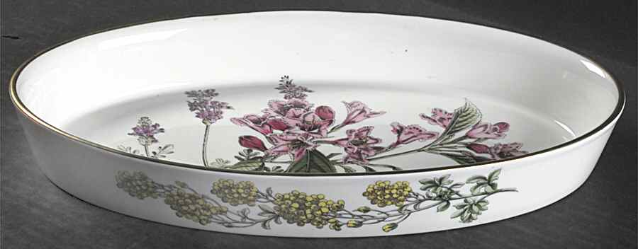 Stafford Flowers 12" Oval Baker Oven To Table by Spode-1