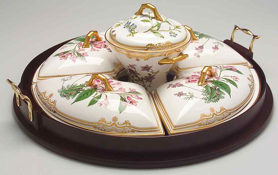Stafford Flowers 11 Pc Canterbury Set (Cvrd Sides, Center & Tray) by Spode-1