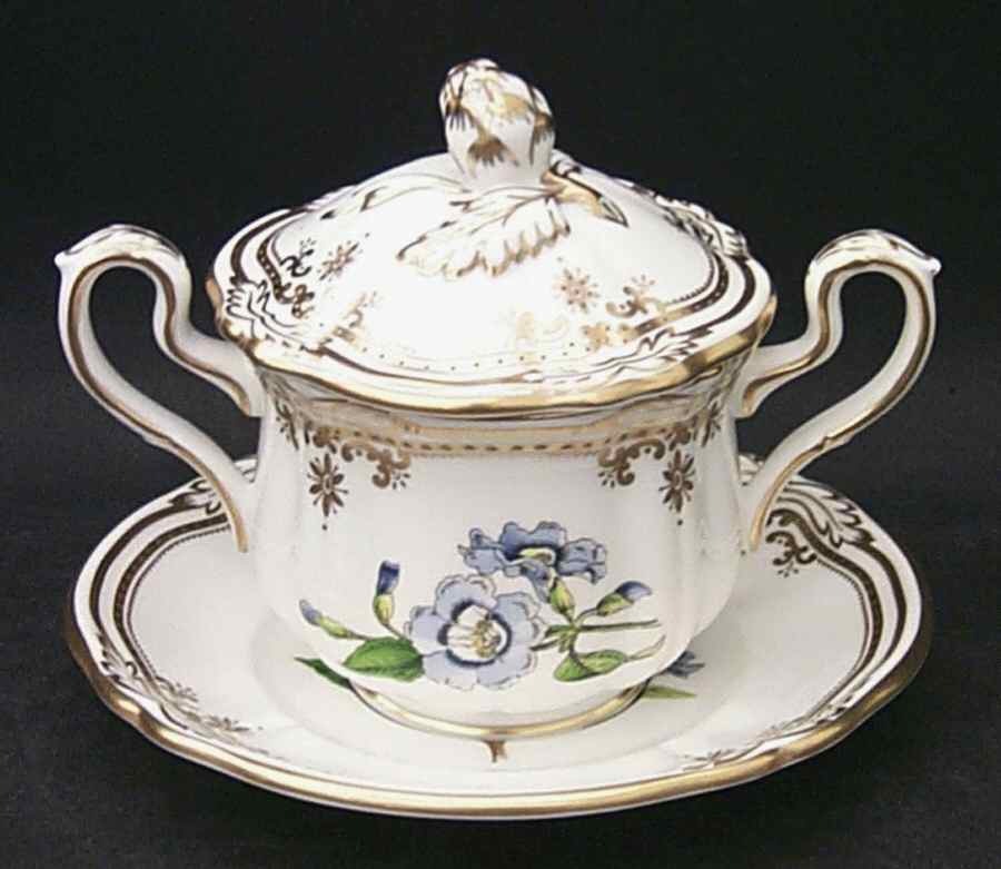 Stafford Flowers Cabinet Cup & Saucer Set w/Lid by Spode-1