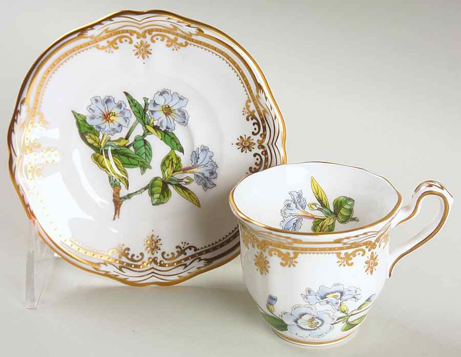 Stafford Flowers Flat Demitasse Cup & Saucer Set by Spode-1
