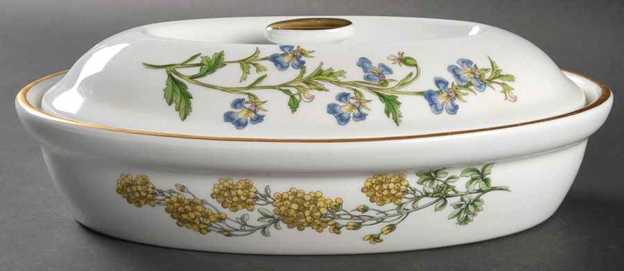 Stafford Flowers 9" Oval Oven-To-Table Entree Dish & Lid by Spode-1