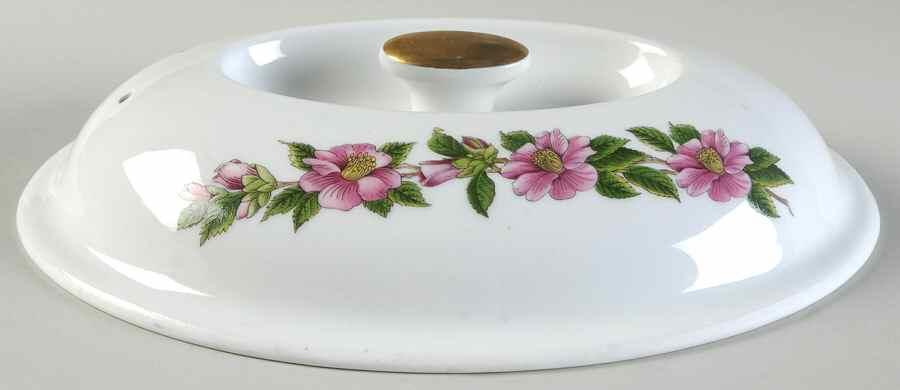 Stafford Flowers Lid for 2.5 Quart Oval Covered Casserole by Spode-1