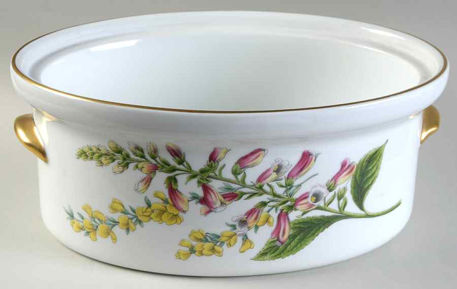 Stafford Flowers 2.5 Quart Oval Covered Casserole No Lid by Spode-1