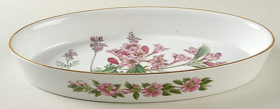 Stafford Flowers 12" Oval Baker Oven To Table by Spode-1