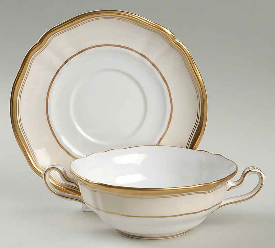 Stratford Flat Cream Soup Bowl & Saucer Set by Spode-1