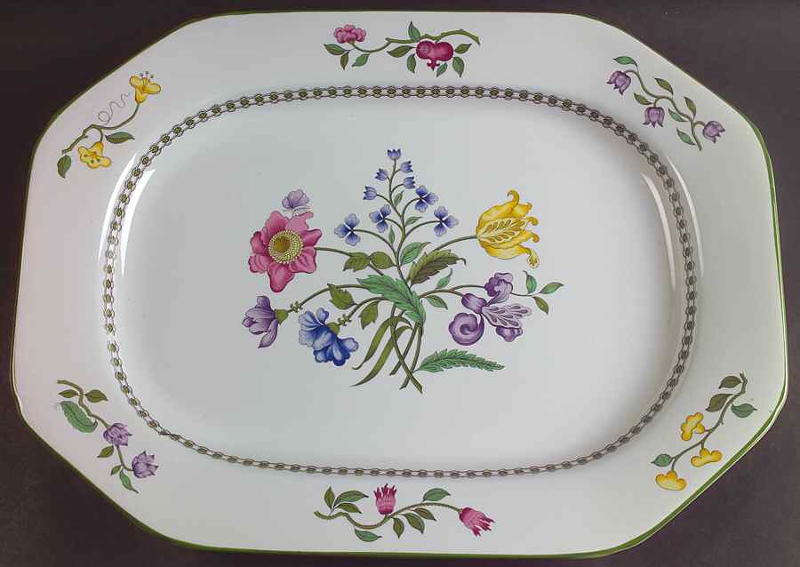 Summer Palace (Fine Stone) 16" Oval Serving Platter by Spode-1