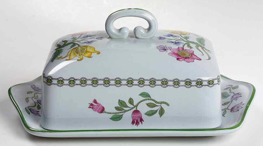 Summer Palace (Fine Stone) Rectangular Covered Butter by Spode-1