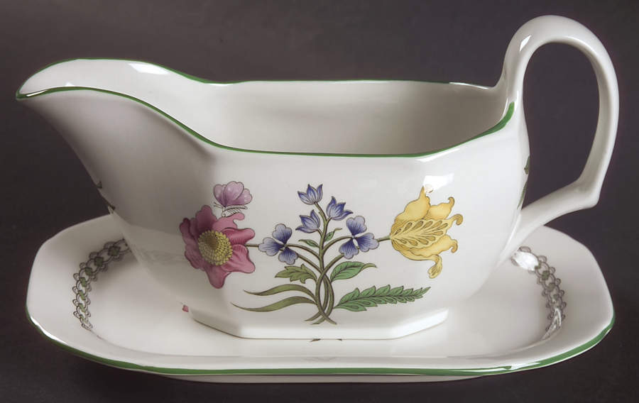 Summer Palace (Imperialware) Gravy Boat & Underplate by Spode-1