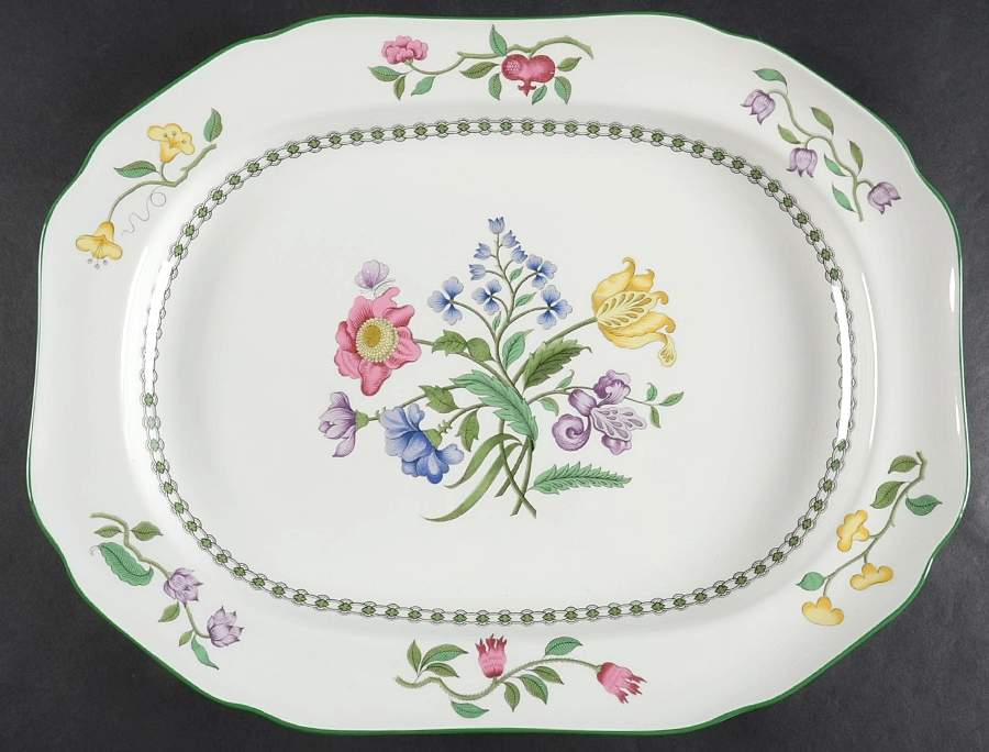 Summer Palace (Imperialware) 14" Oval Serving Platter by Spode-1
